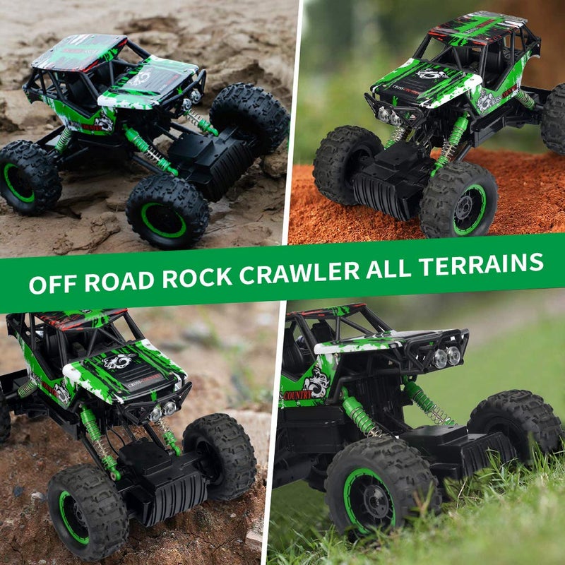 DOUBLE E 1:14 Scale Large Remote Control Car Monster Trucks with Head Lights, 4WD Off-Road All Terrain RC Car, Rechargeable Vehicle for Outdoor Play and Xmas Gifts - Image 5